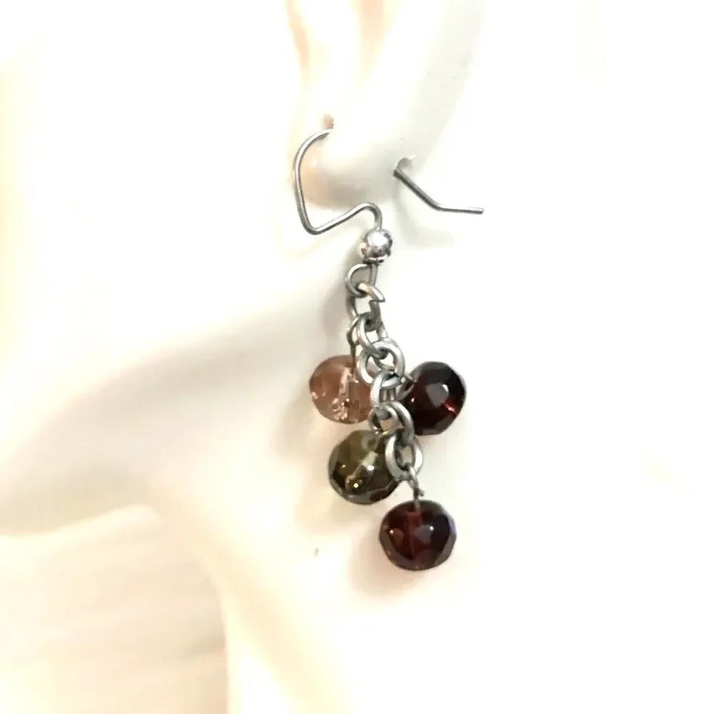 Brown beaded earrings